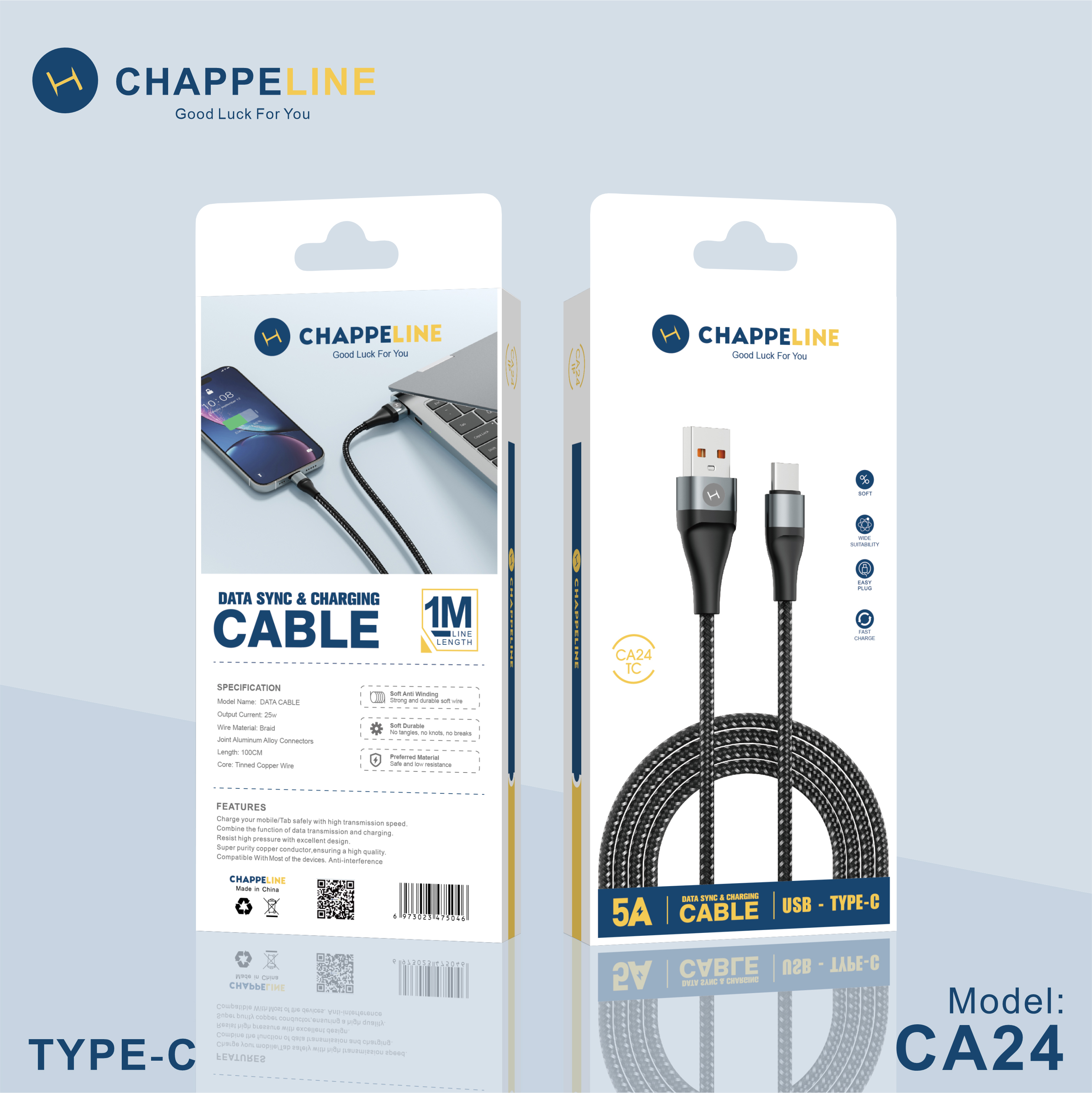 5A USB TO Type-c 100CM data line