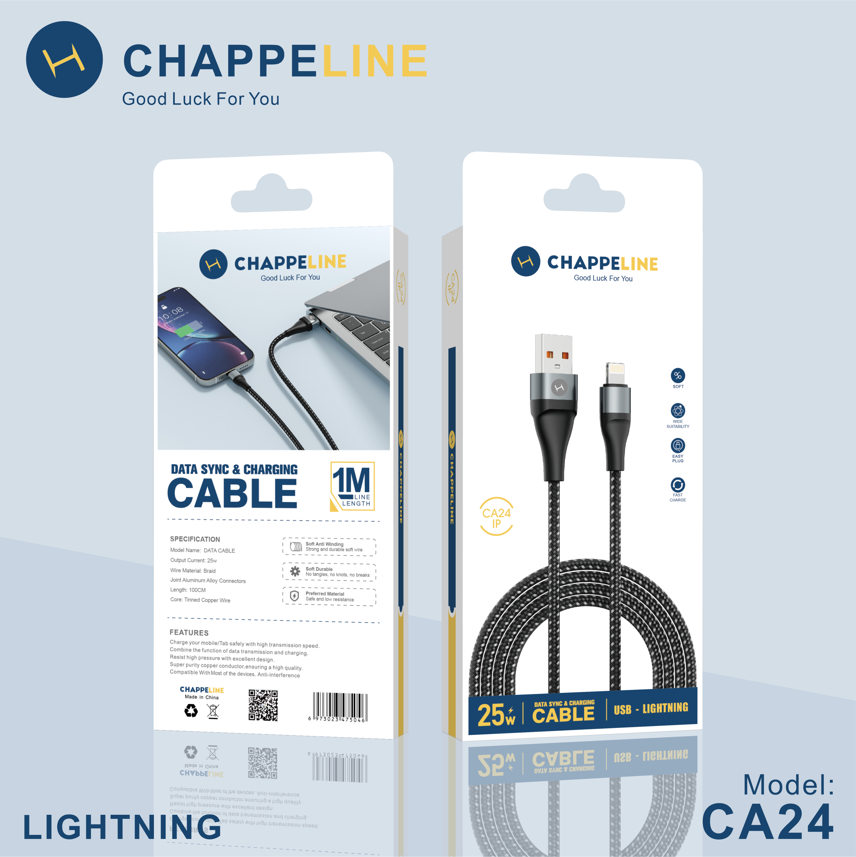25W USB TO Lightning 100CM data line